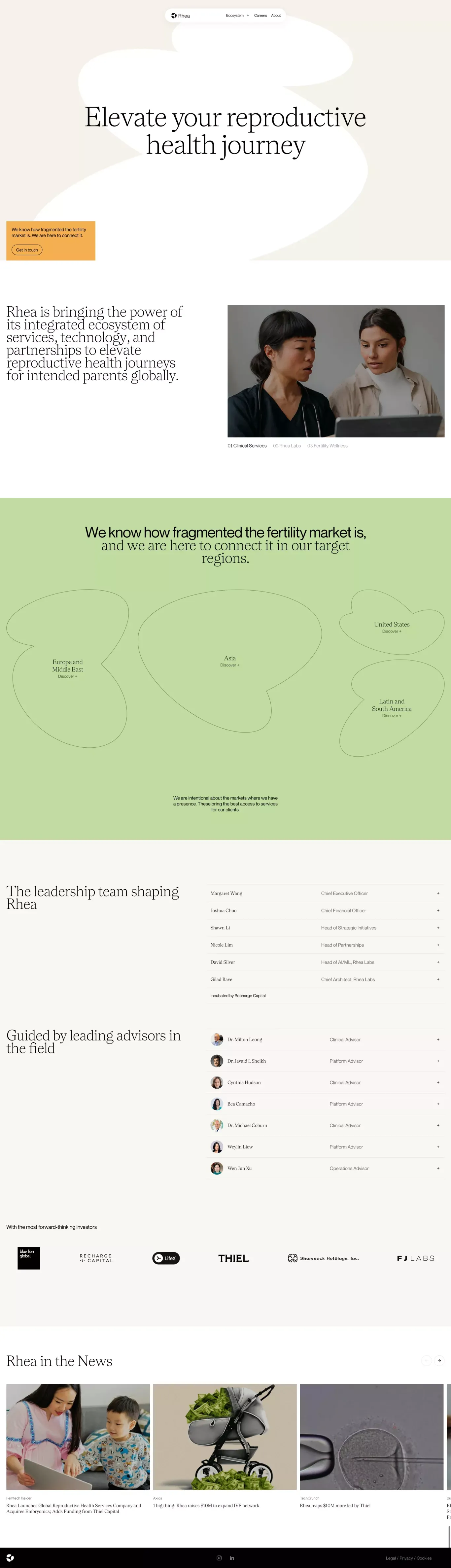 Elevate your reproductive health journey landing page screenshot showcasing Medical design