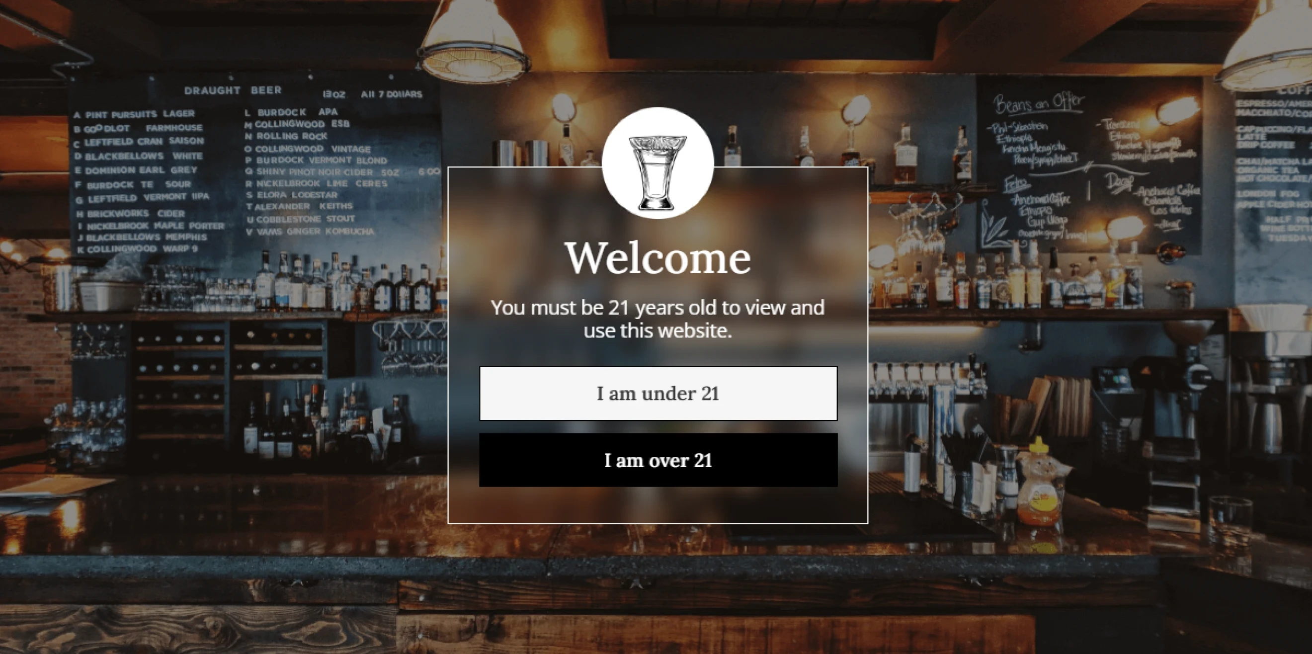 CLaspo full-screen popup template to verify age