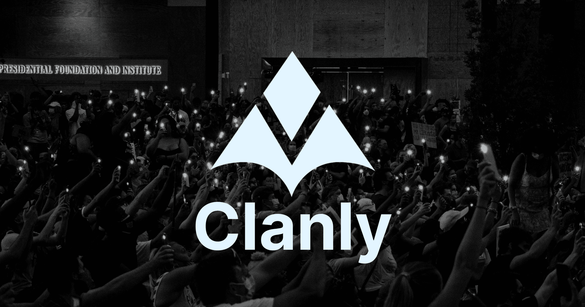 Clanly Logo within a crowd