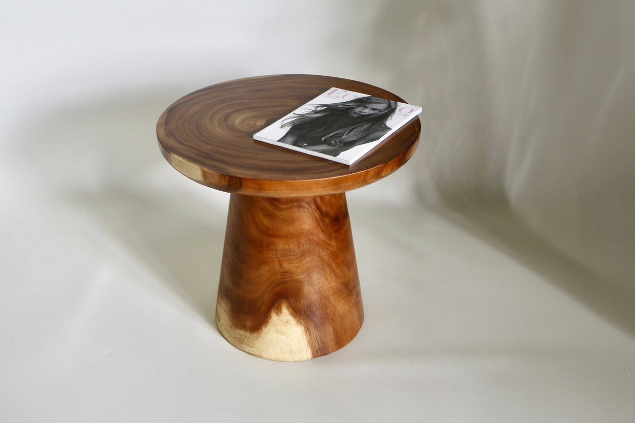 Table d'appoint ronde en suar 60 cm