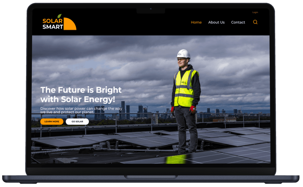 Moderne nettside for et firma i byggebransjen med bilder av byggeprosjekter og profesjonelt design