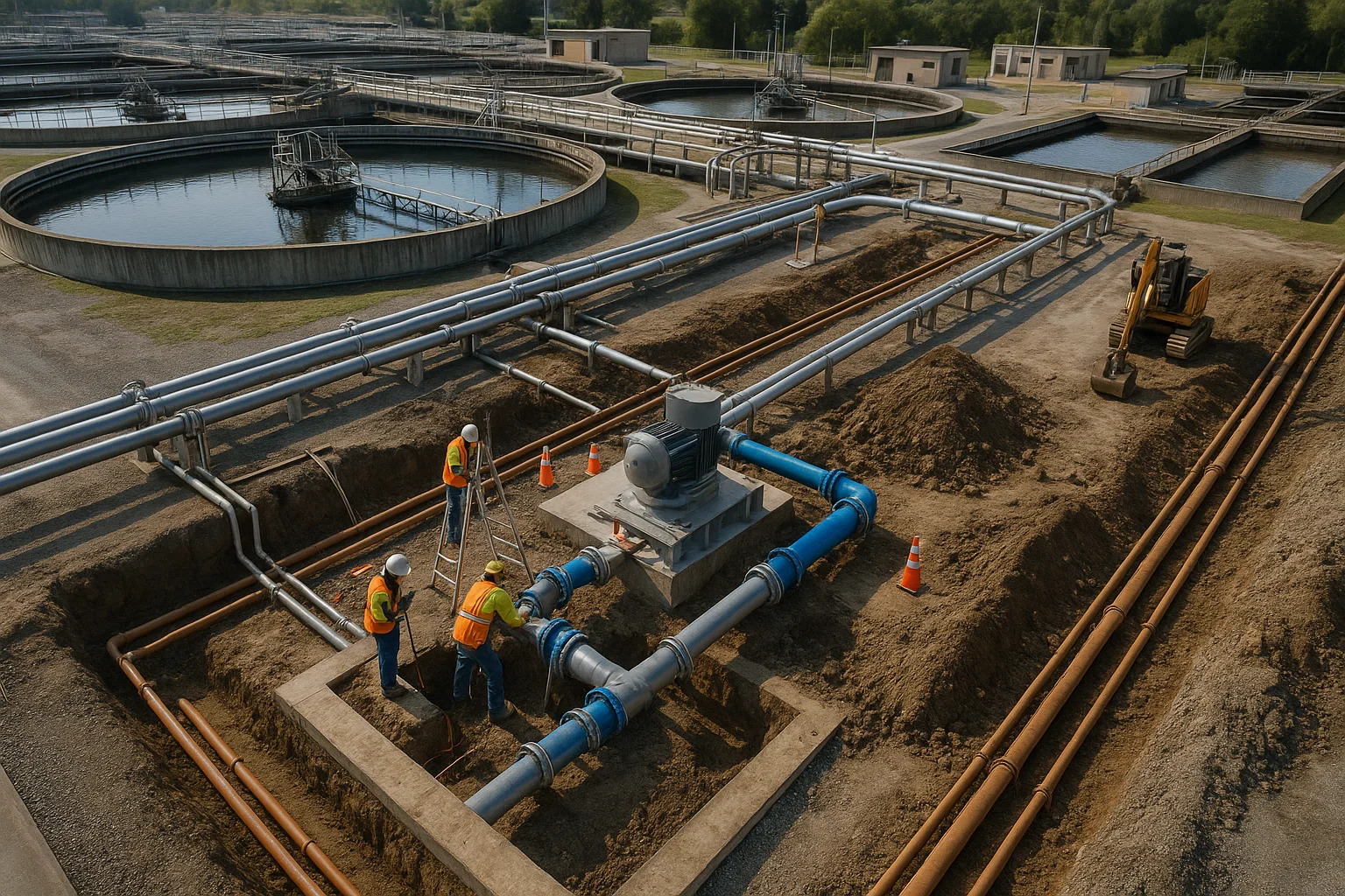 Water treatment plant undergoing renovation with funding from State Revolving Fund program.