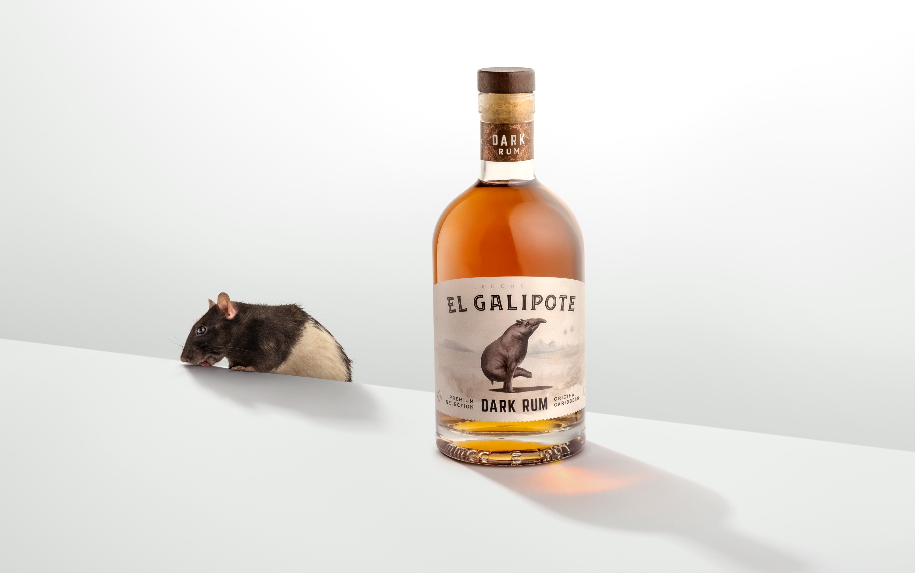 Caribbean rum packaging design with bold illustrated label