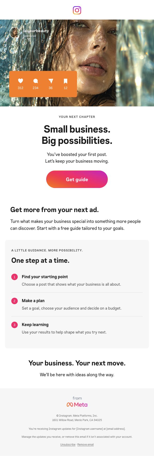 Welcome email design