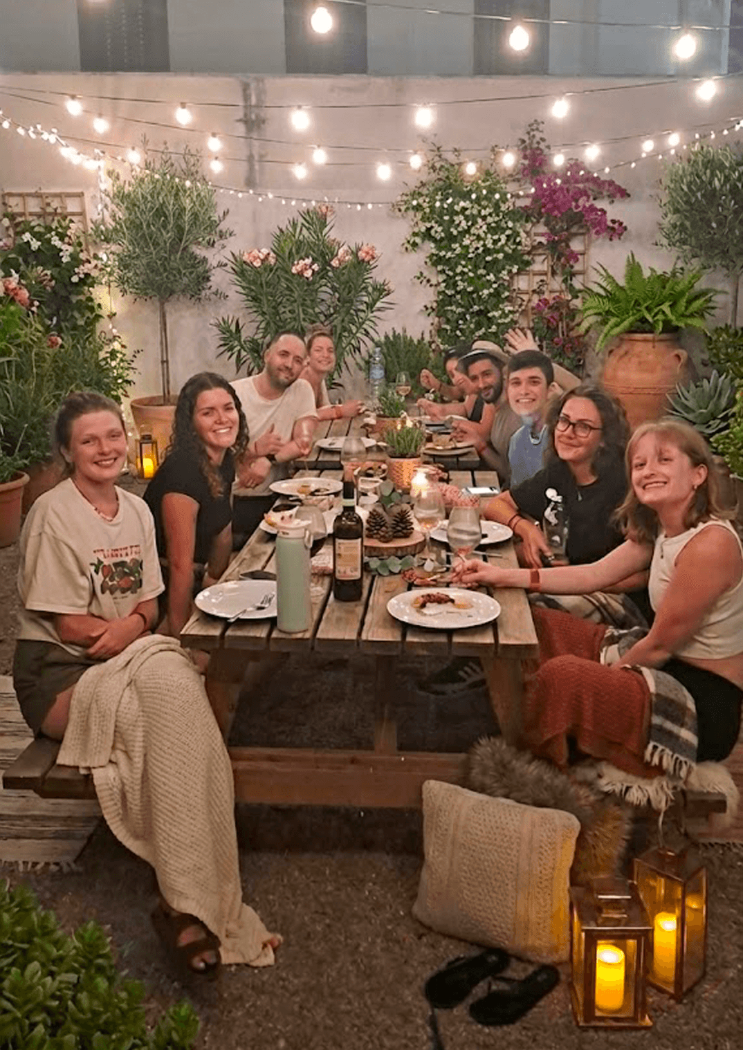 guests at the hostel barbecue