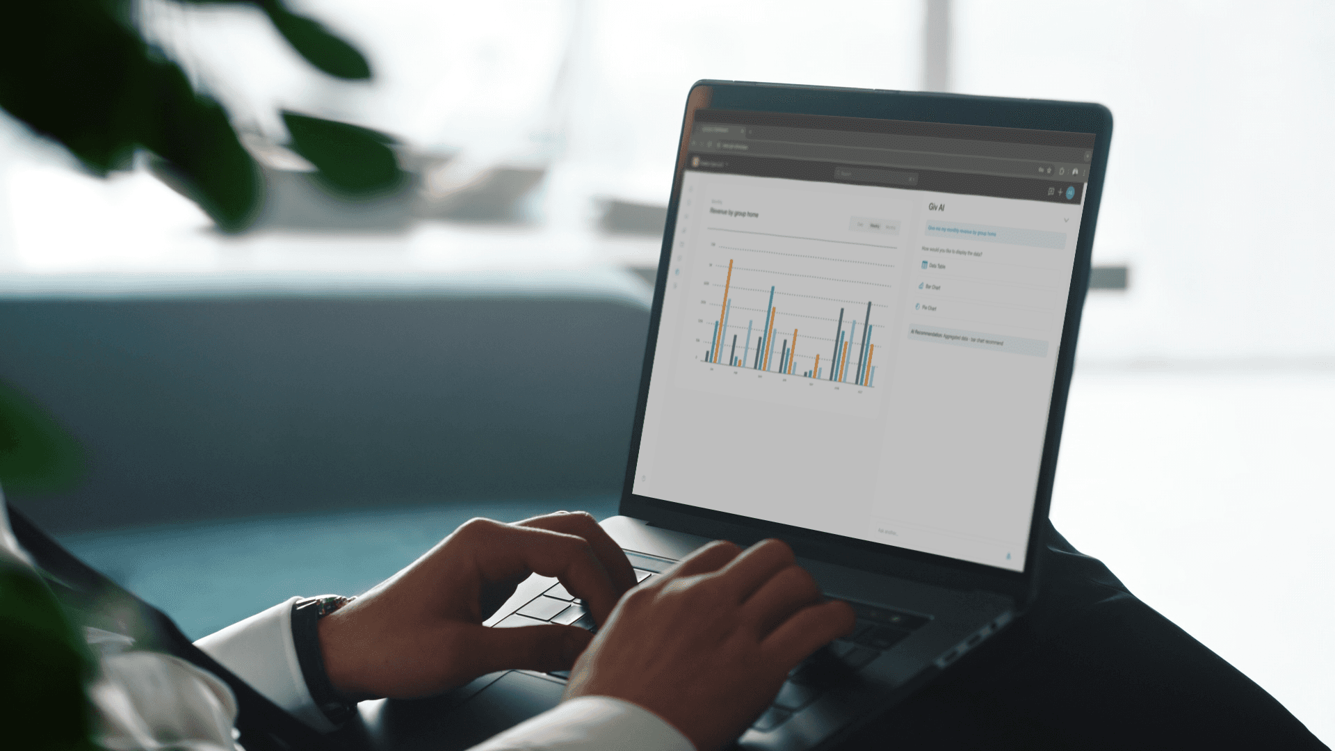 An individual using Giv AI reporting.