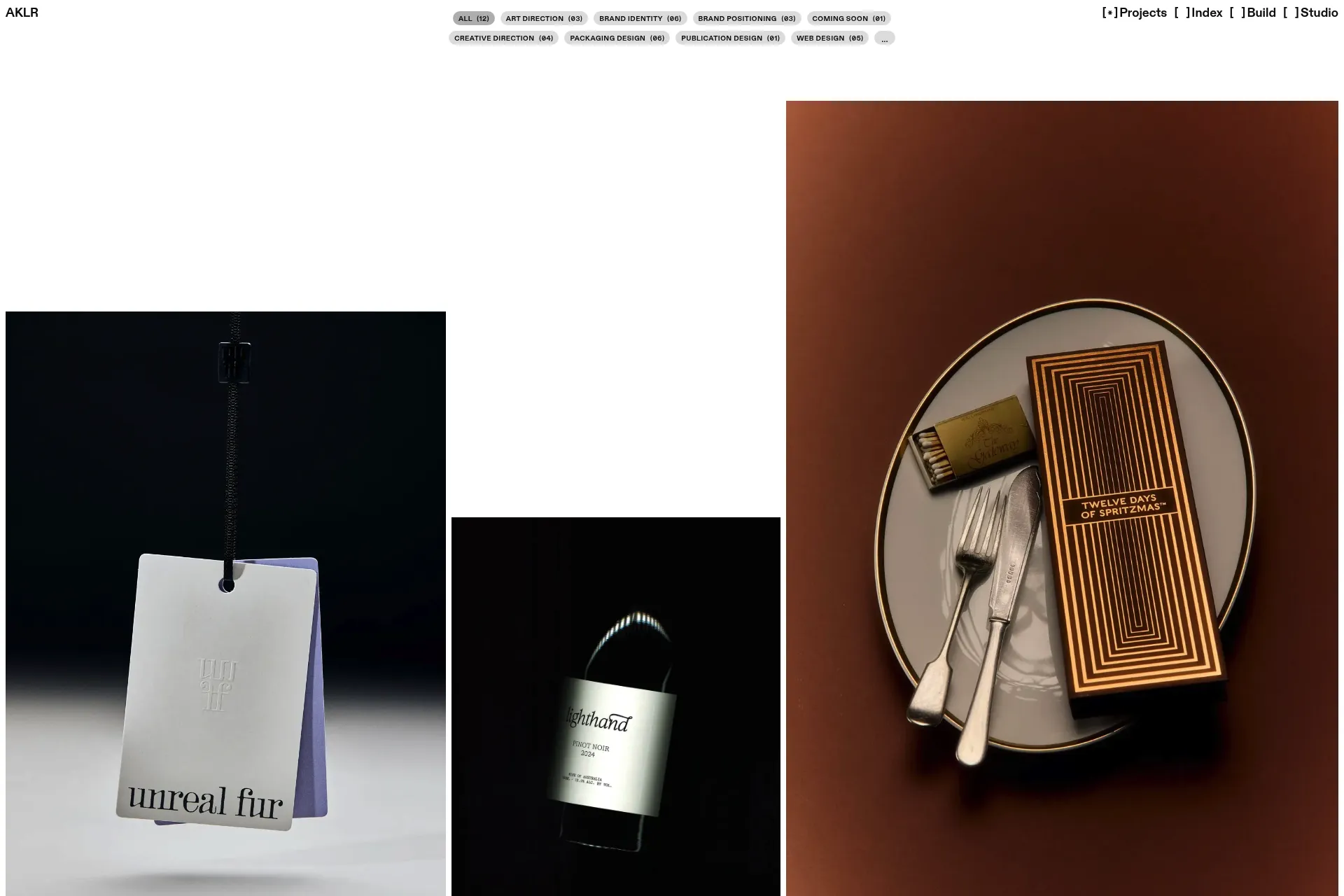 Screenshot of AKLR Studio website