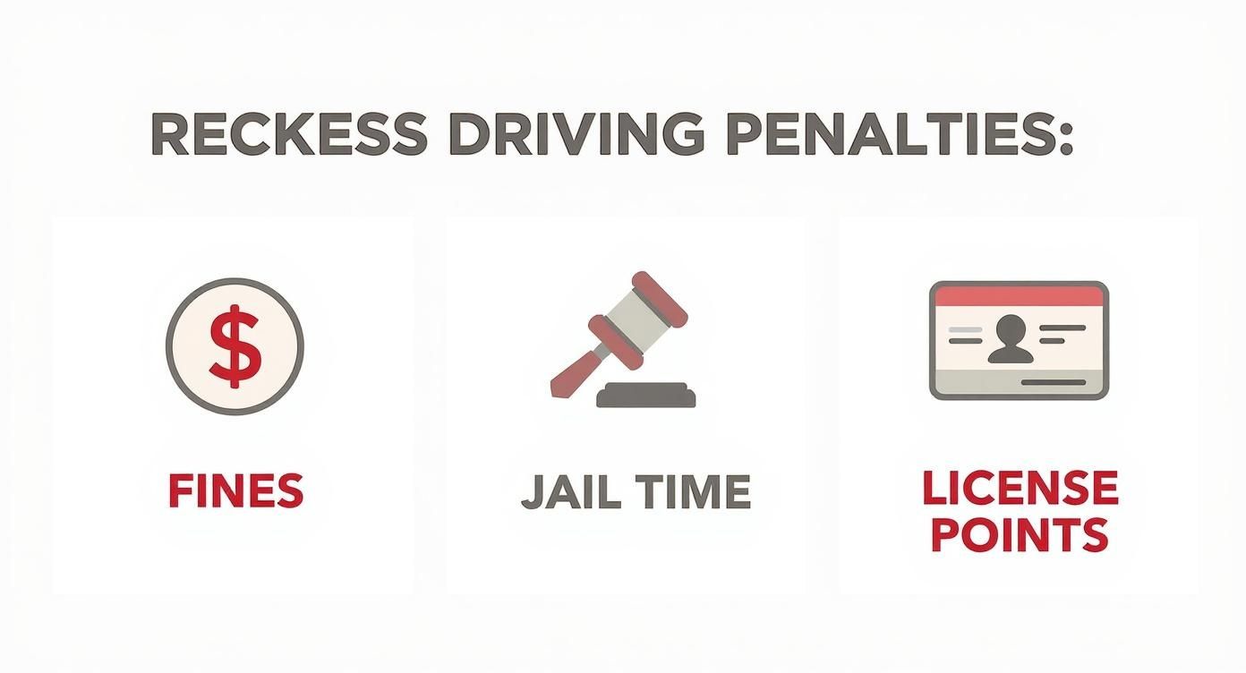 Infographic about What are the Penalties for a Reckless Driving Conviction?