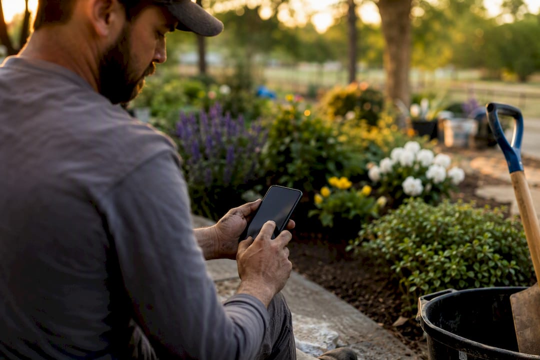 Contractor scheduling estimate on smartphone