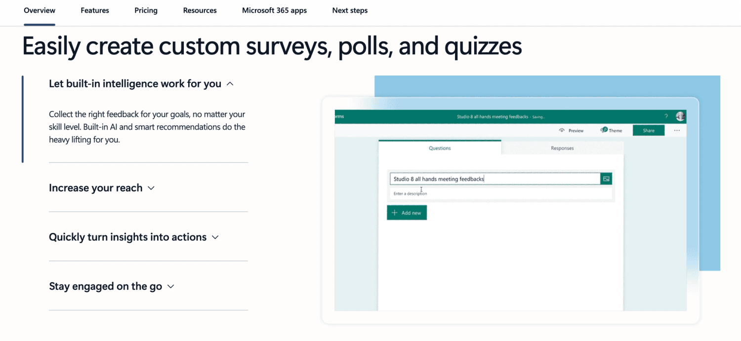 Microsoft Forms: Alternative to SurveyMonkey