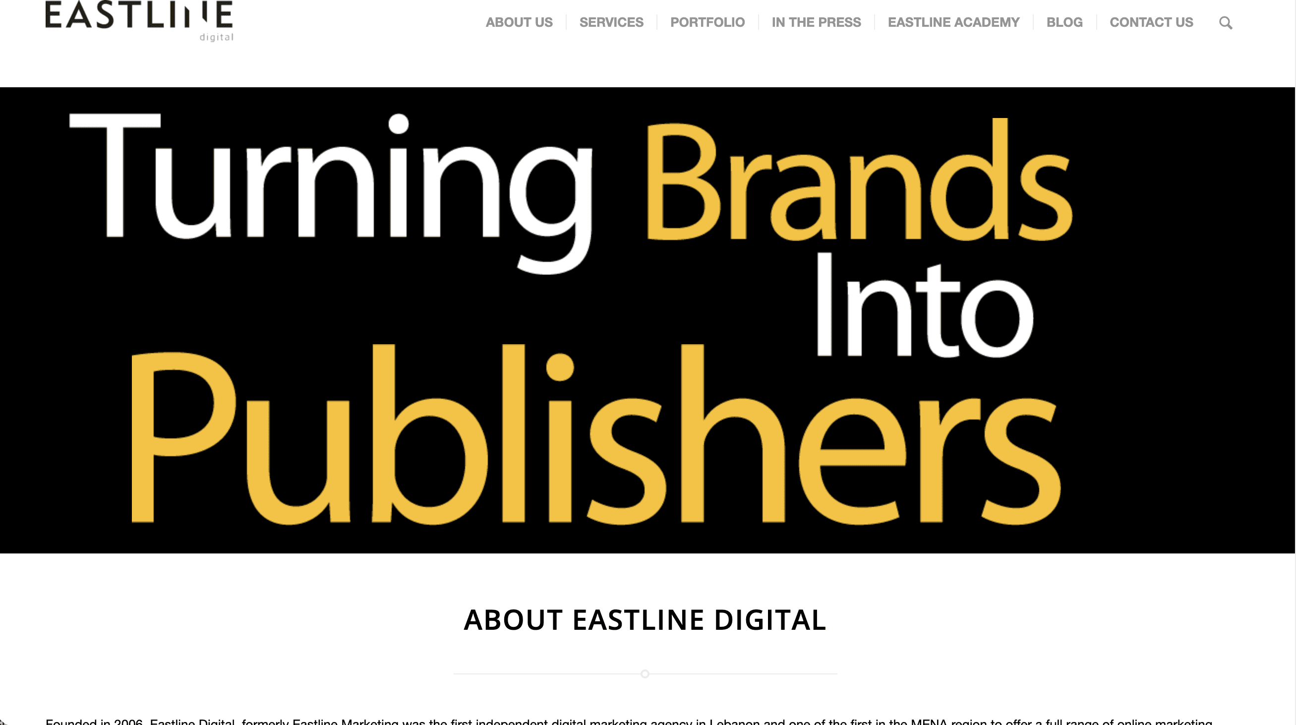 Eastline Marketing website