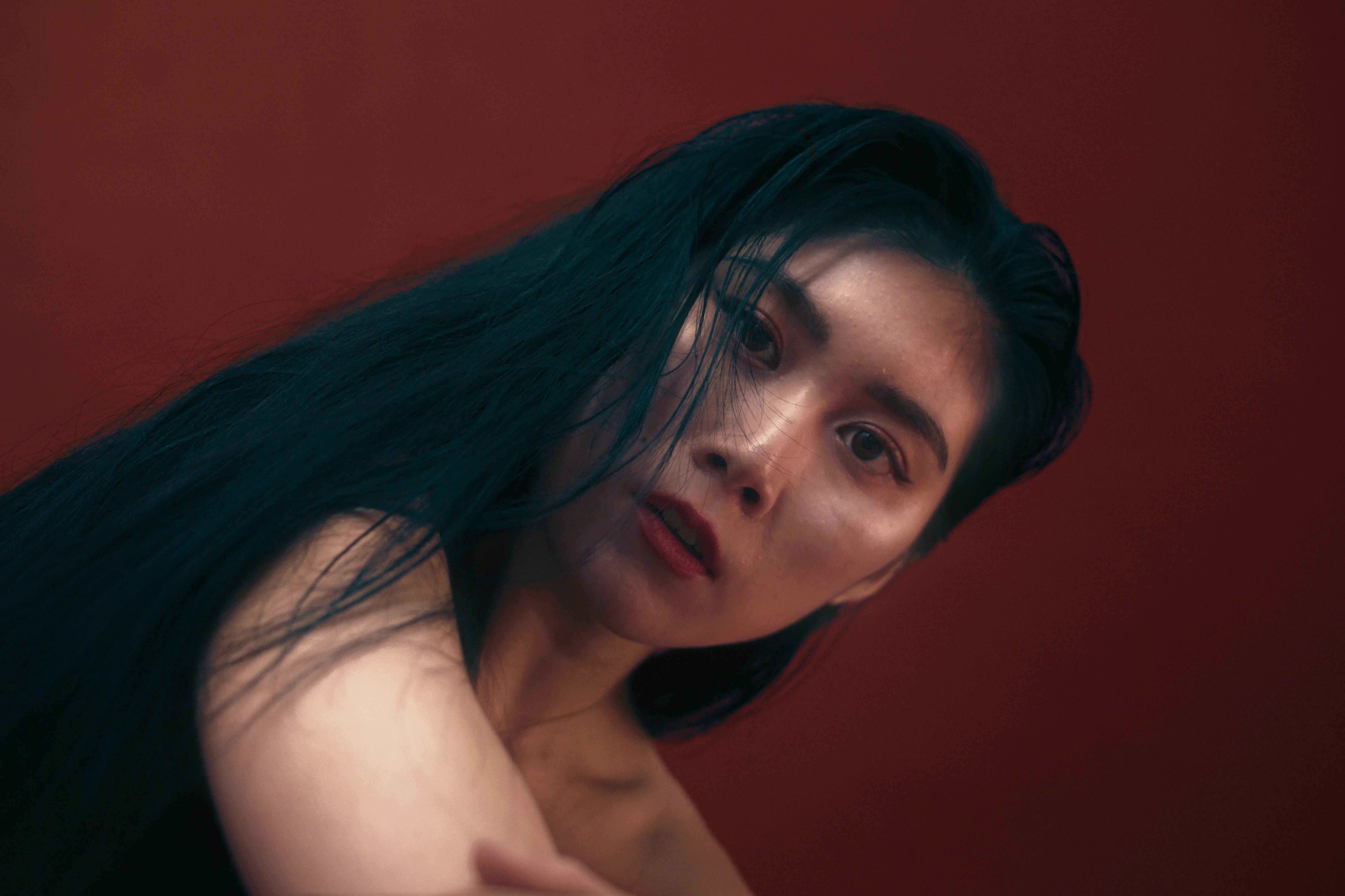 Stylish model in crowd