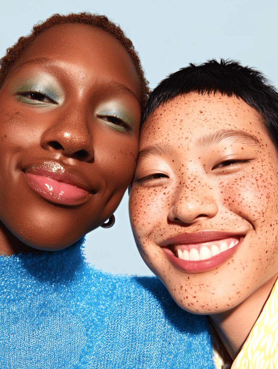 two women smiling