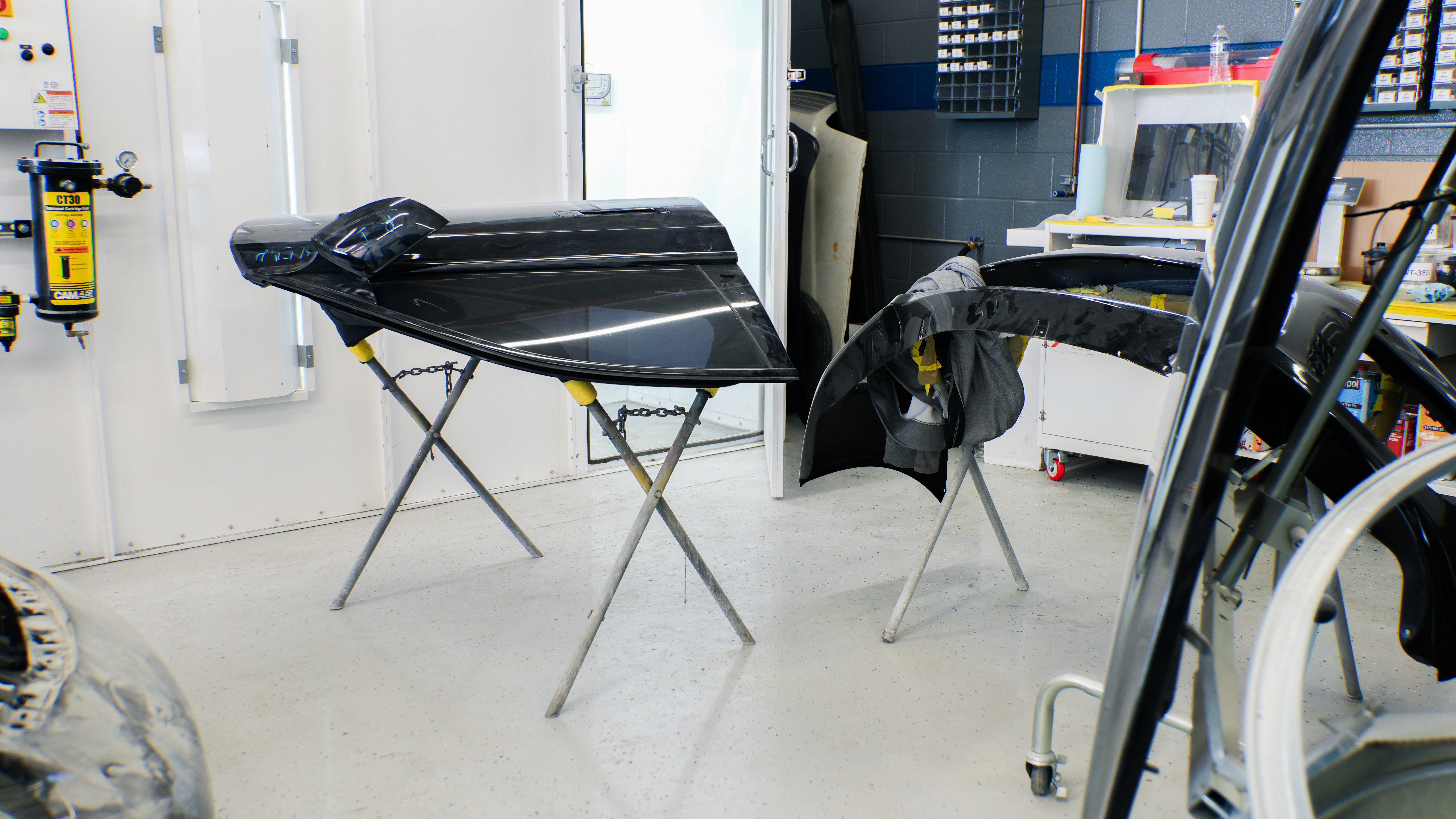 Mechanics working and borrowing gear