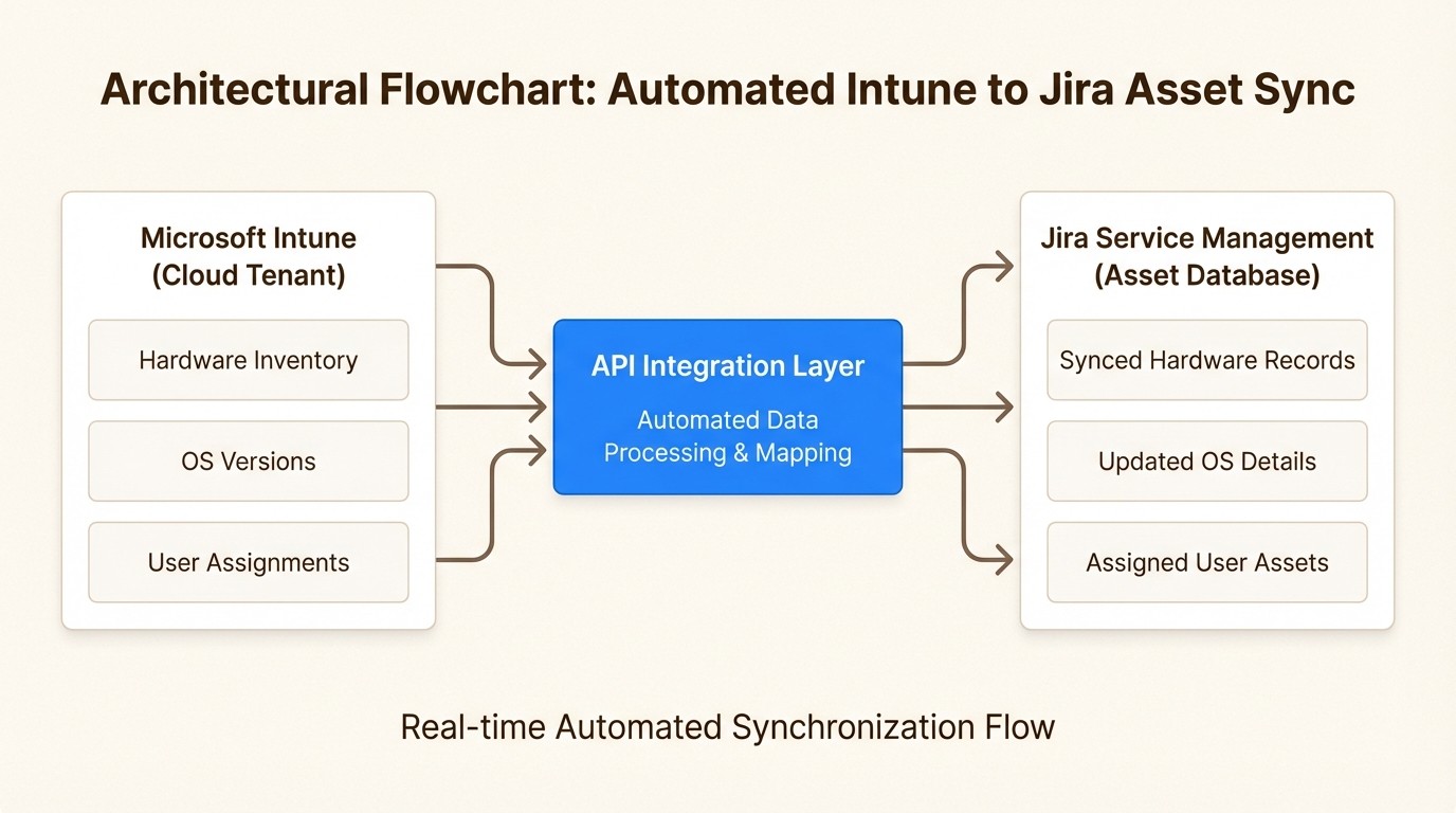 This automated data flow ensures your Jira asset records stay synchronized with Intune without manual data entry or CSV exports