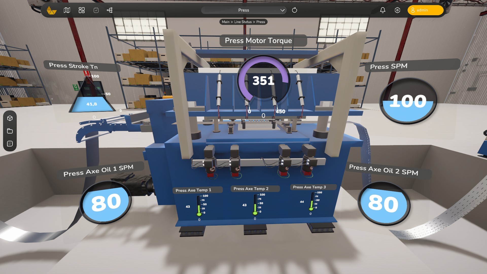 Station de poinçonnage avec métriques de Dimeco