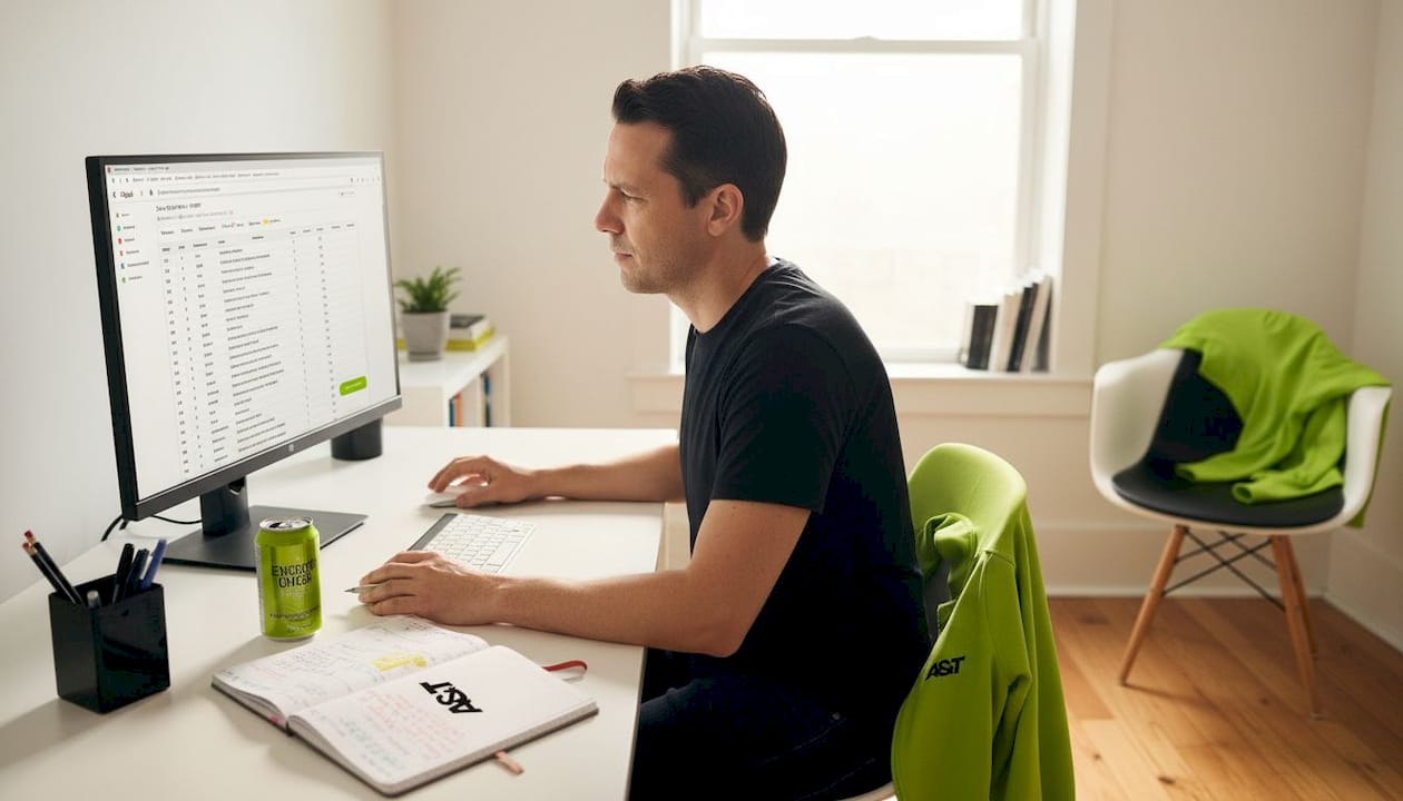 Marketer updating manual CPC bids in office
