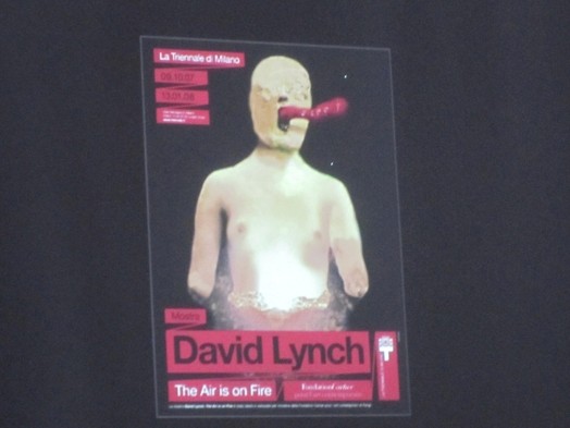 poster projected on wall