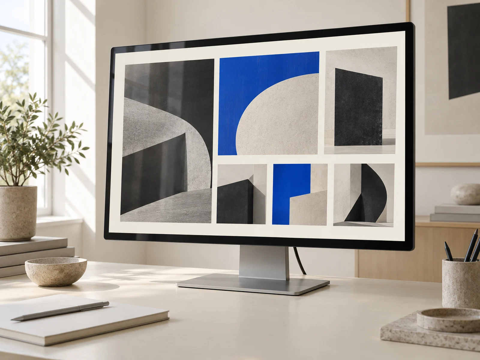 The Atlas website on a desktop monitor in a bright room