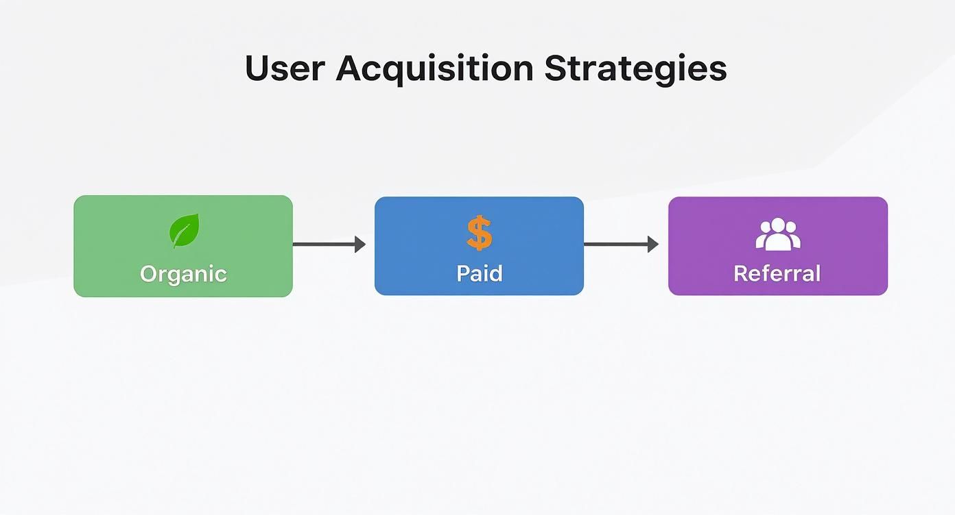 Infographic about what is user acquisition