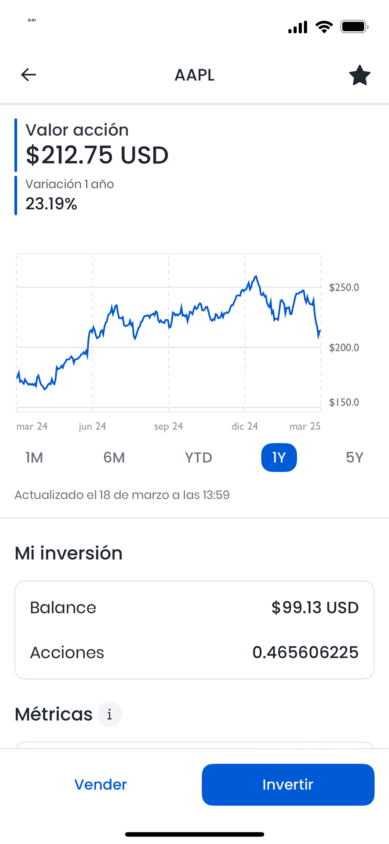 App mostrando el asset show de apple