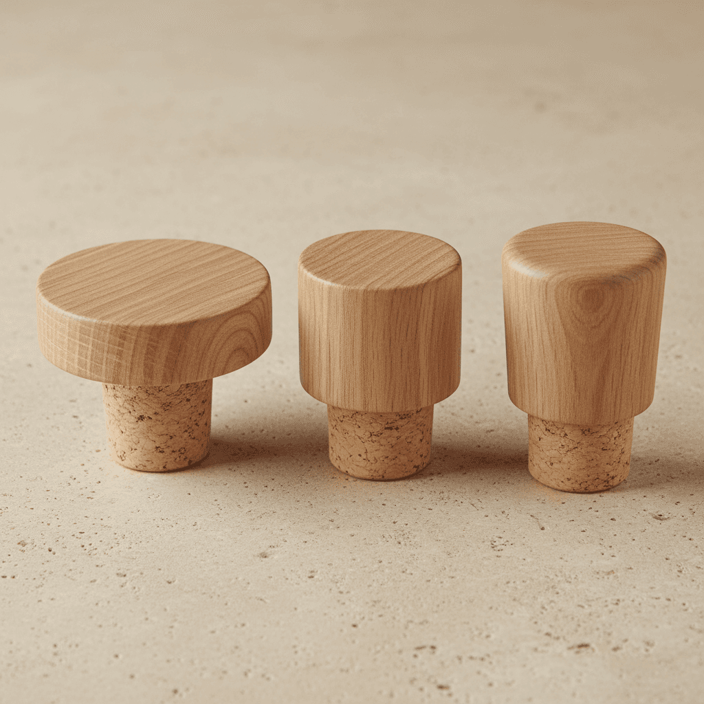 Three wooden component instances with varying heights and rounded tops.