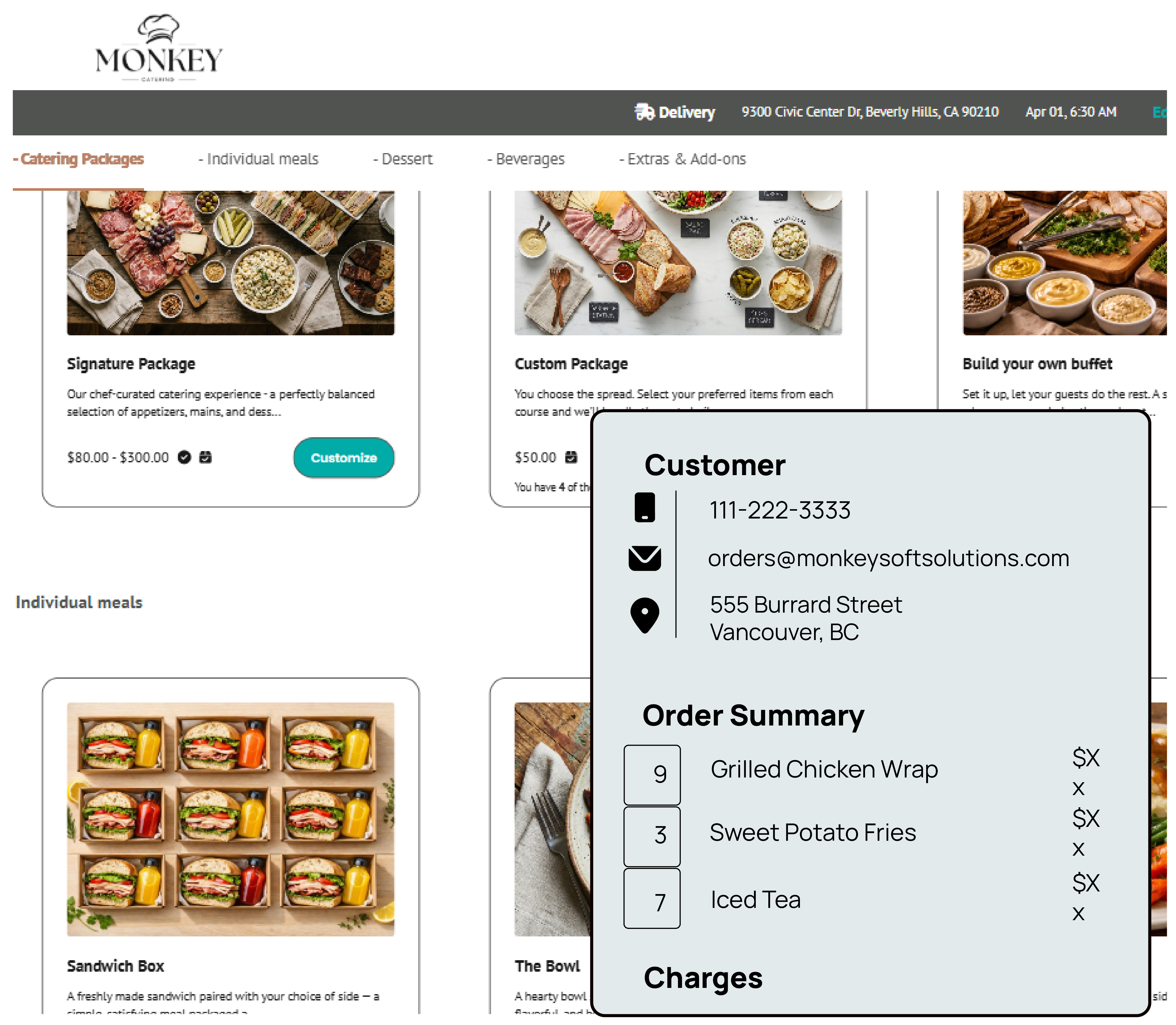A Monkey app ordering 