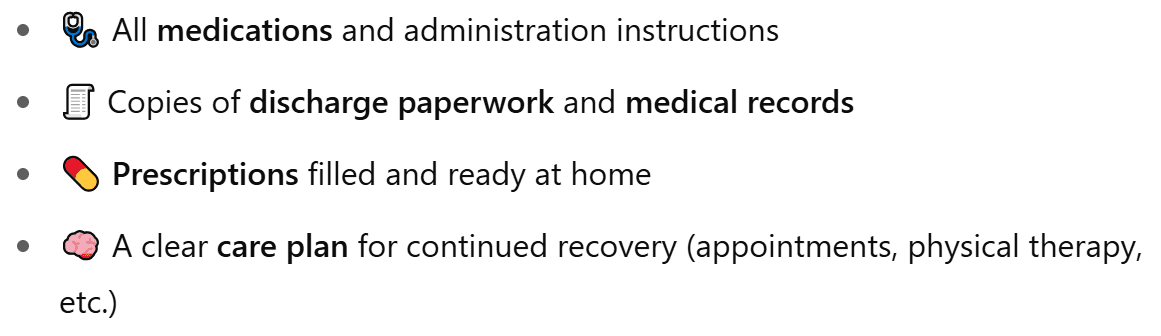 What You Need to Be Responsible For After Discharge