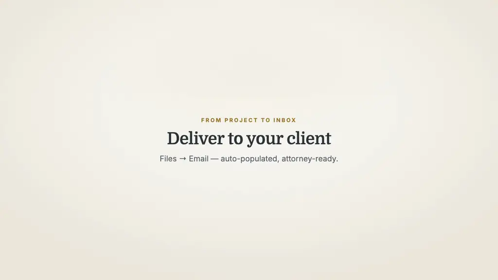 Selecting project files and sending an auto-populated client email with real attachments