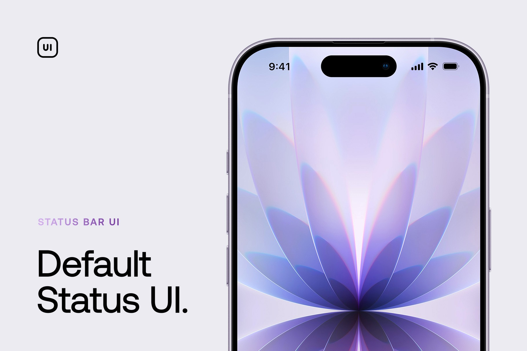 Close-up of iPhone 17 mockup displaying default iOS status bar UI.
