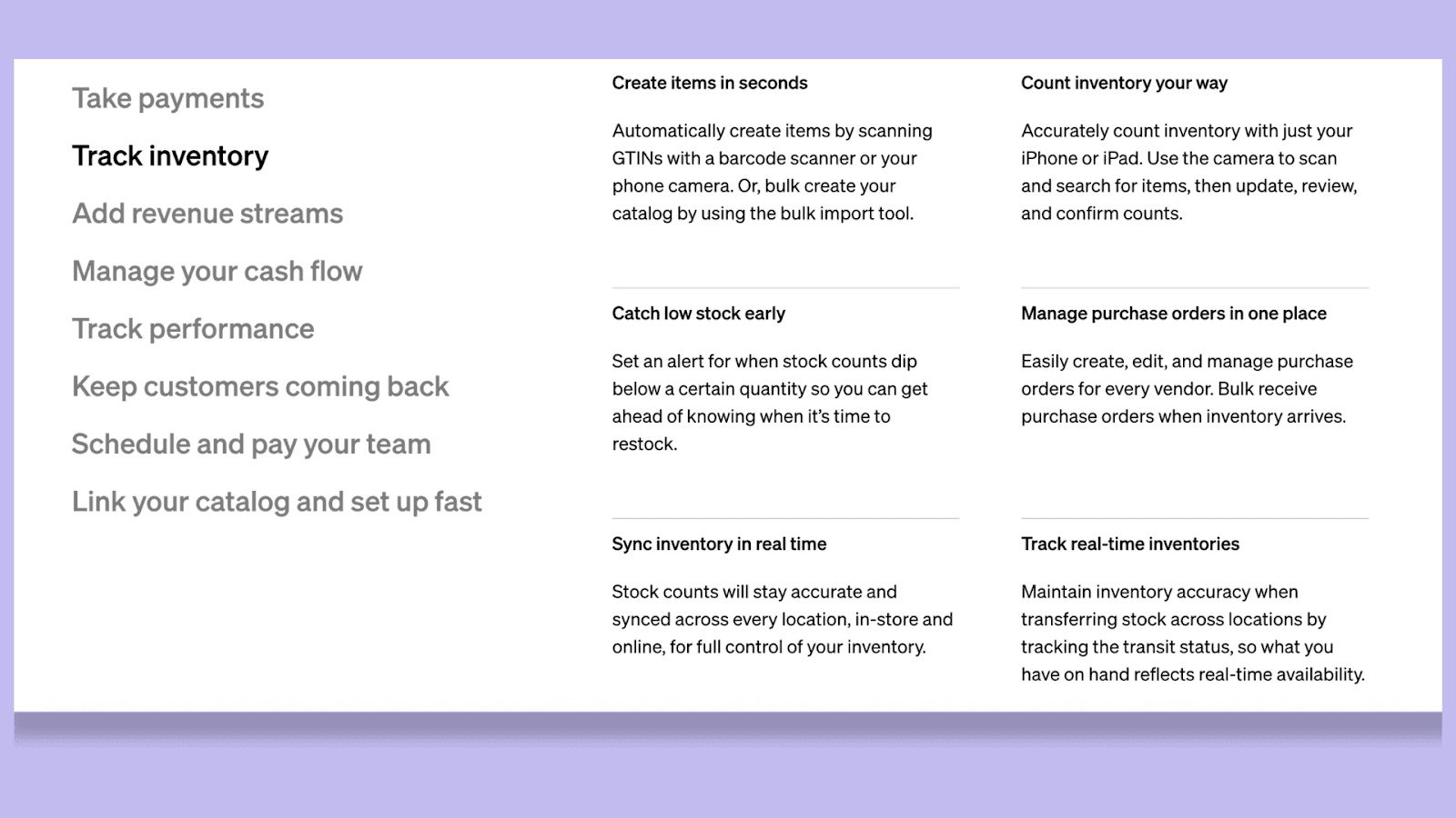 Inventory management with Square