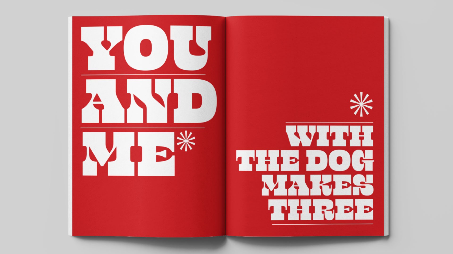 zra Lee magazine design - You and me with dog make three