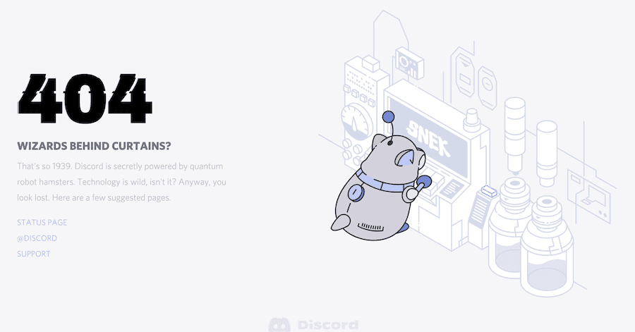 Discord's 404 Page Template