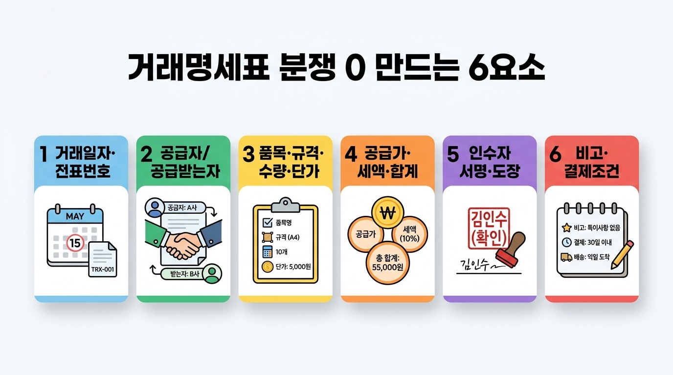 거래명세표 분쟁 0 만드는 요소 6가지