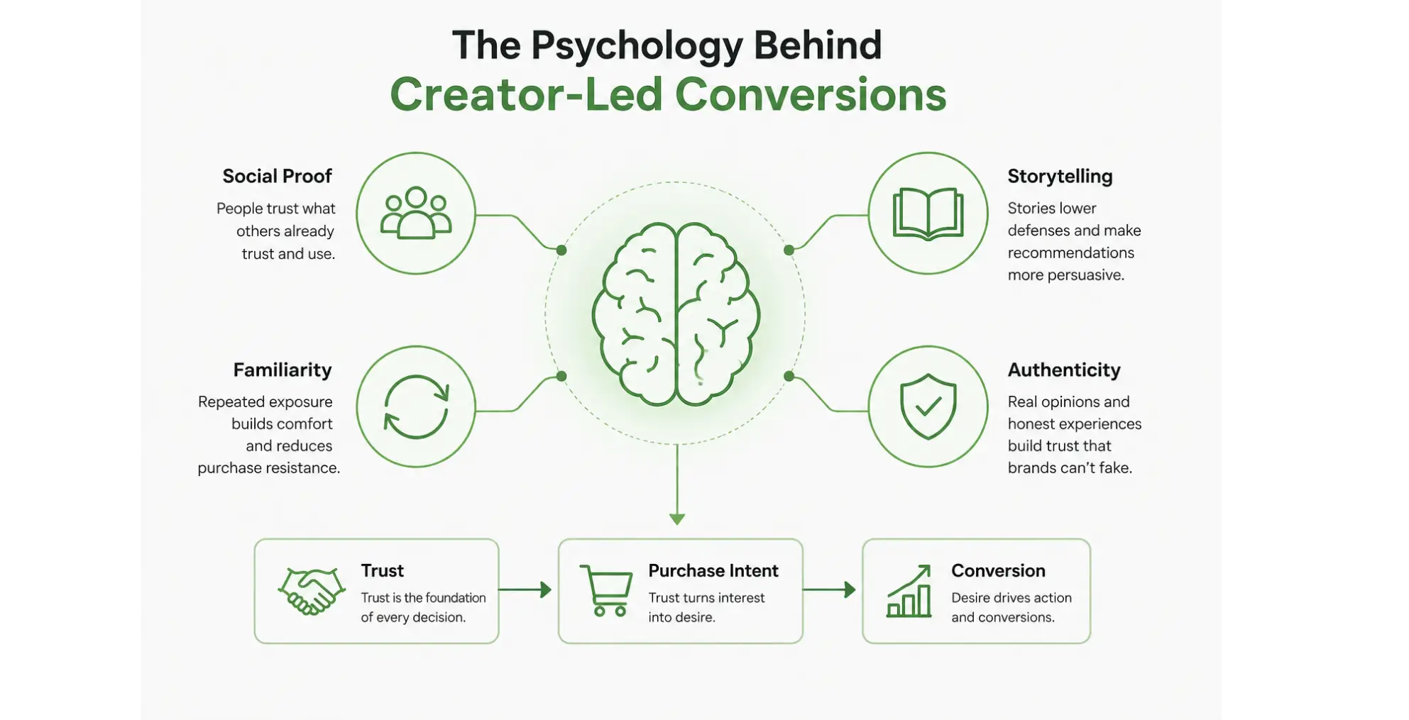 Infographic on creator-led conversions and consumer trust