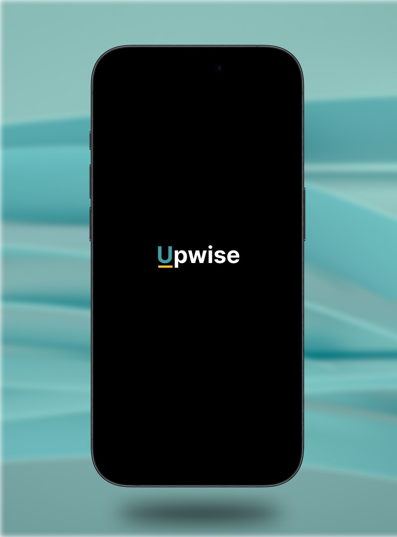 Learning platform mockup mobile app with abstract pattern on background