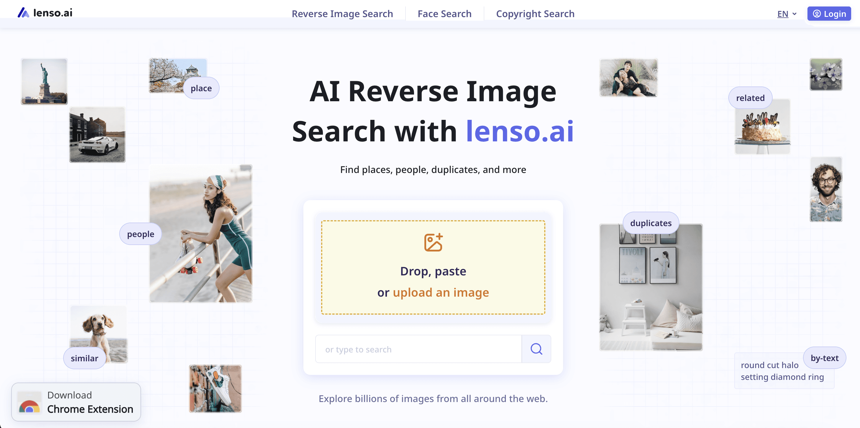 Lenso landing page