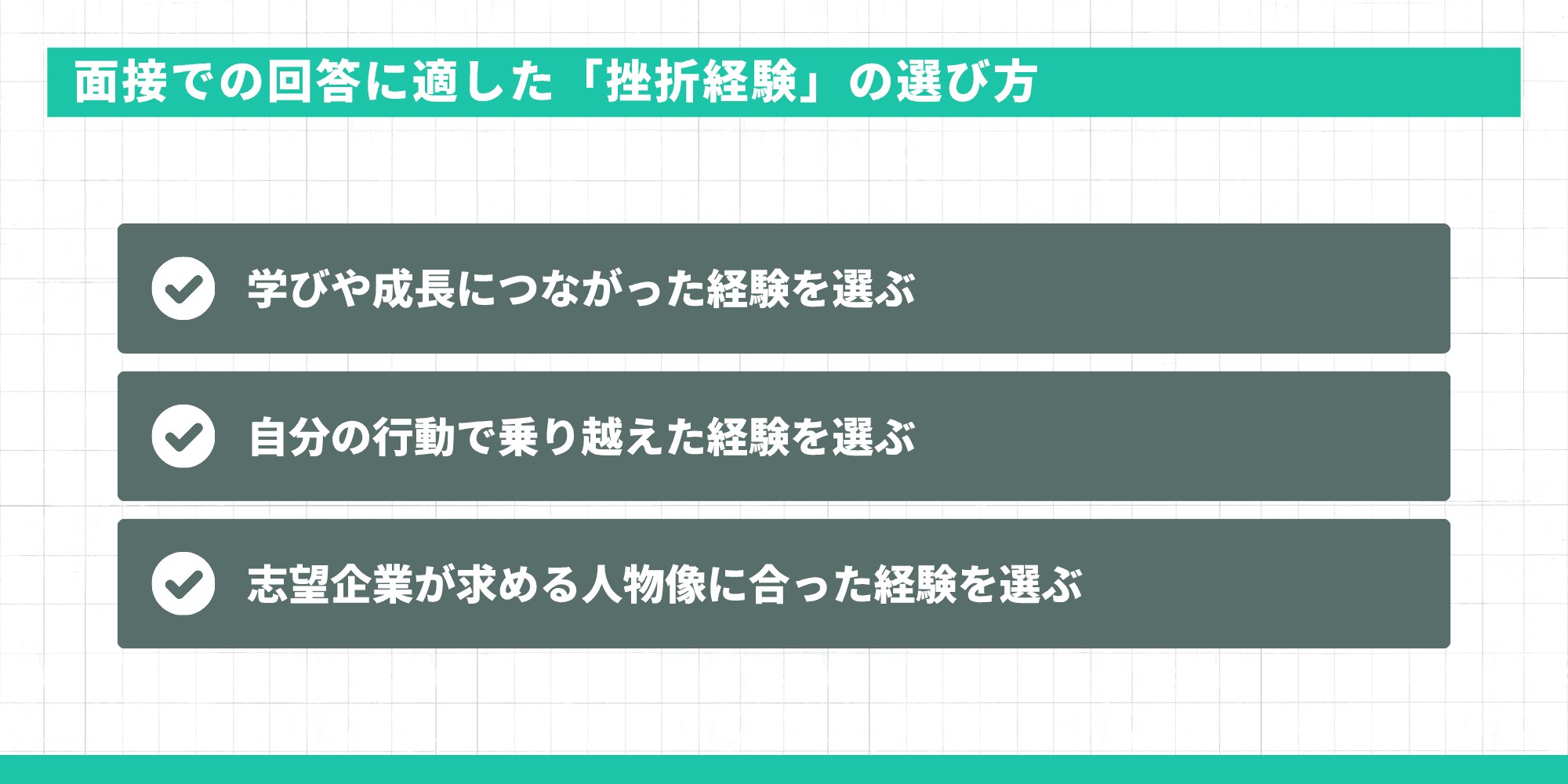 面接での回答に適した「挫折経験」の選び方
