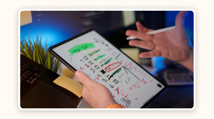 digital checklist tablet