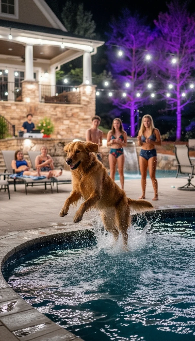 Dog shaking off water