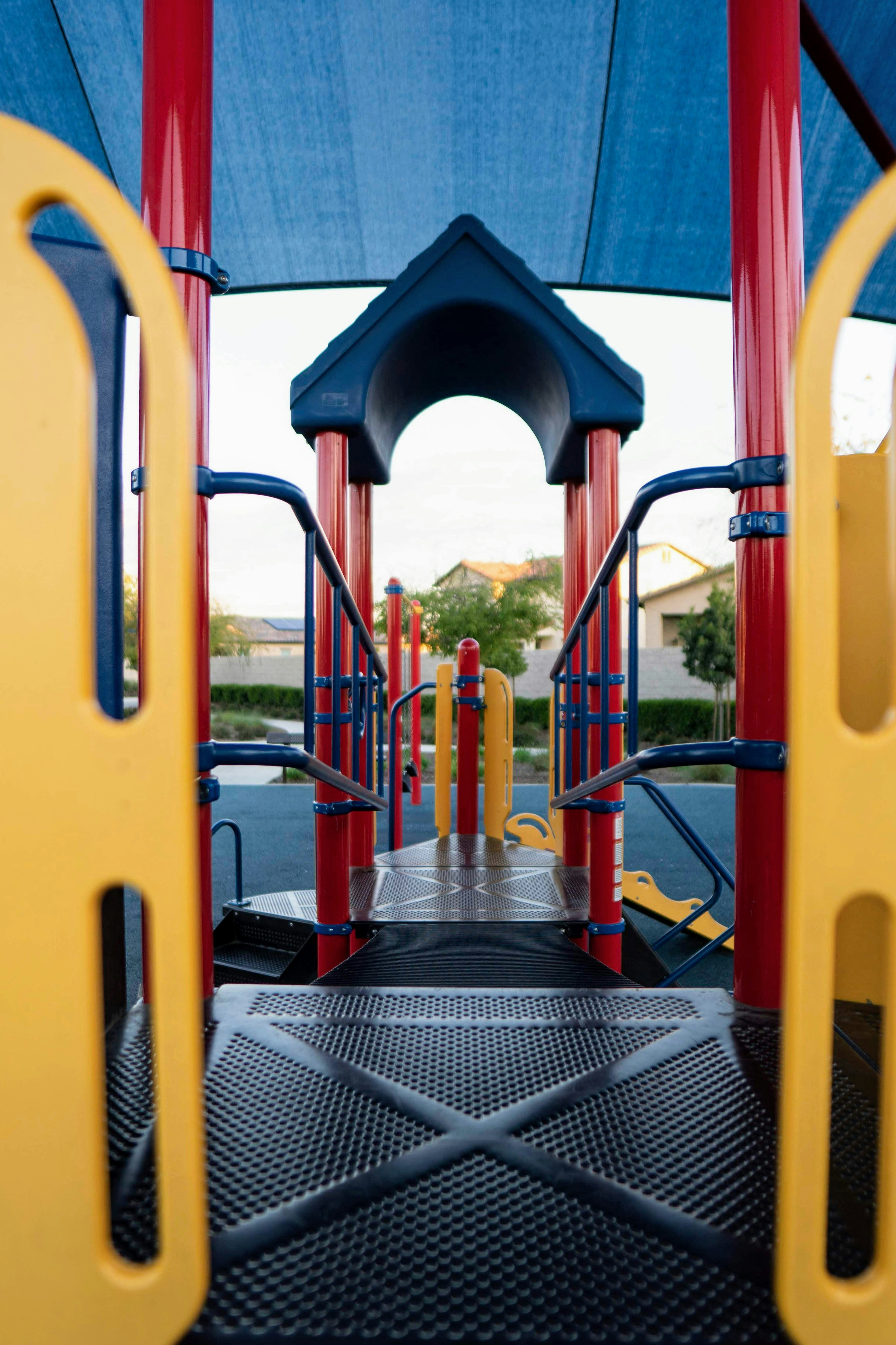 The shot of the inside of a children's playset 