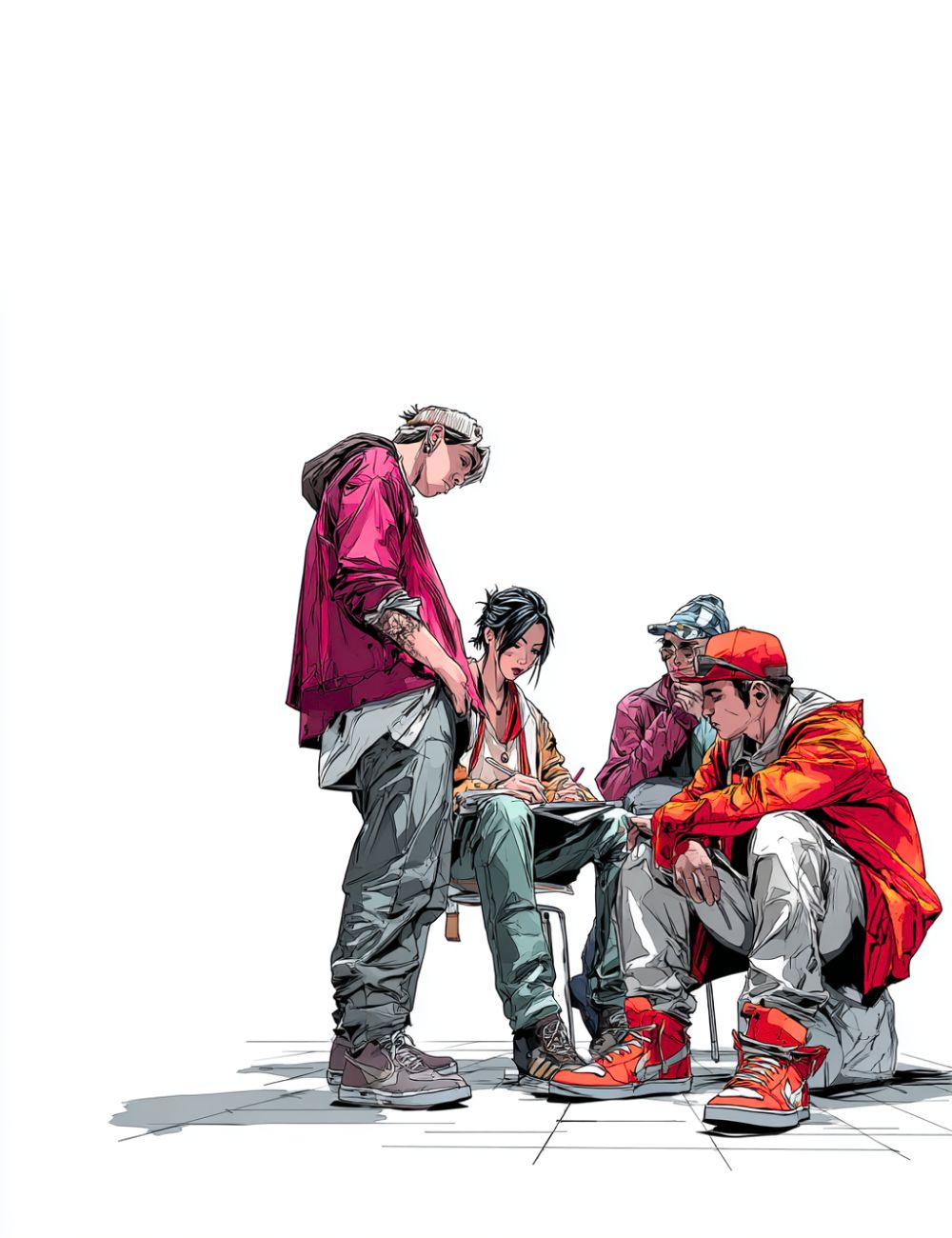 Girl is sitting on a gate