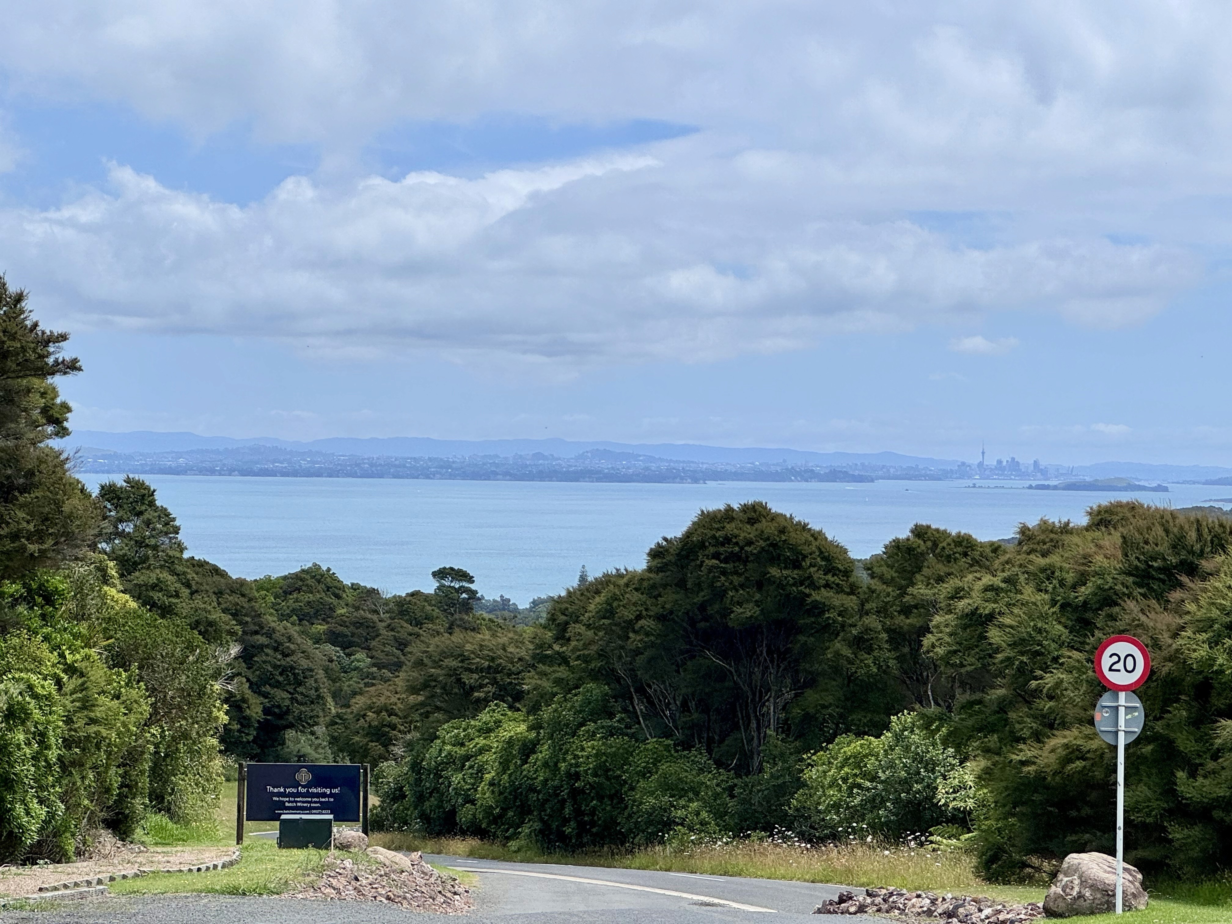 Hauraki Gulf and Auckland downtown as seen from Batch Winery in Waiheke Island