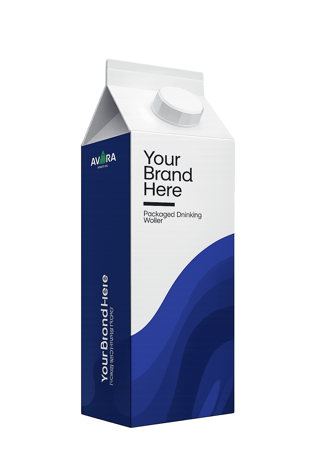 Premium branded 750ml gable-top water cartons 