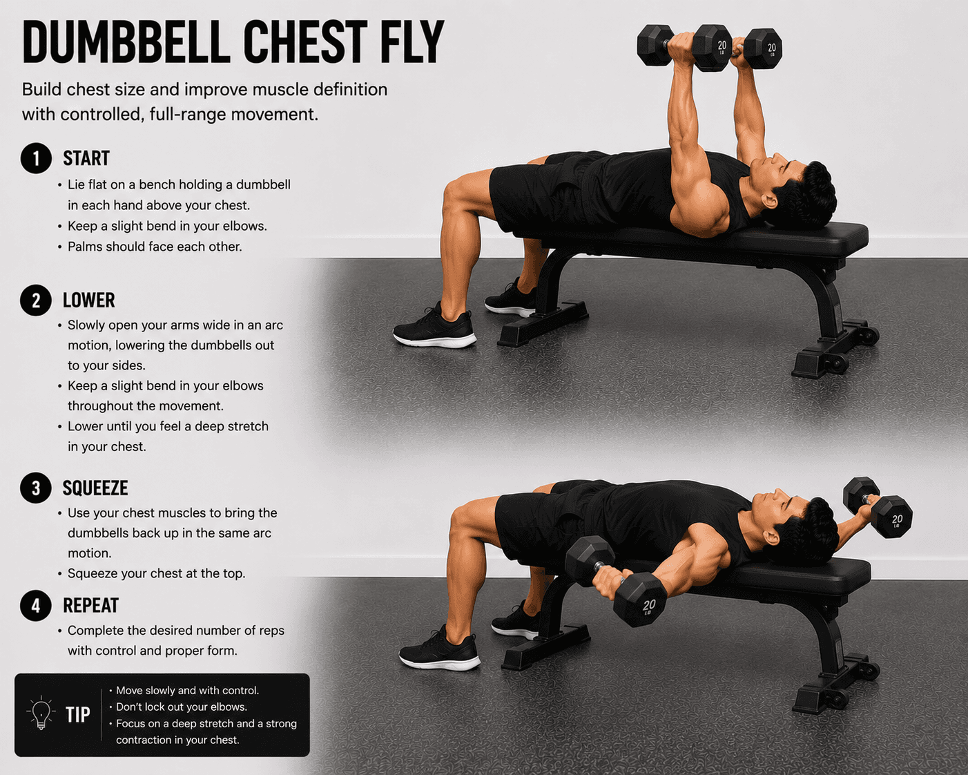 Image of a man performing dumbbell chest fly exercise