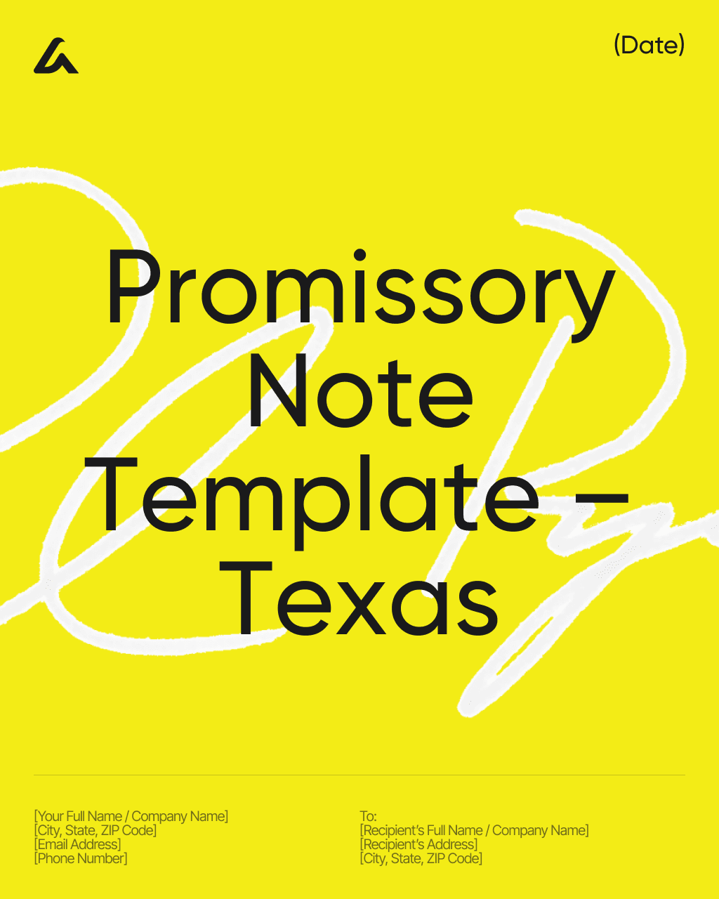 Promissory Note Template – Texas
