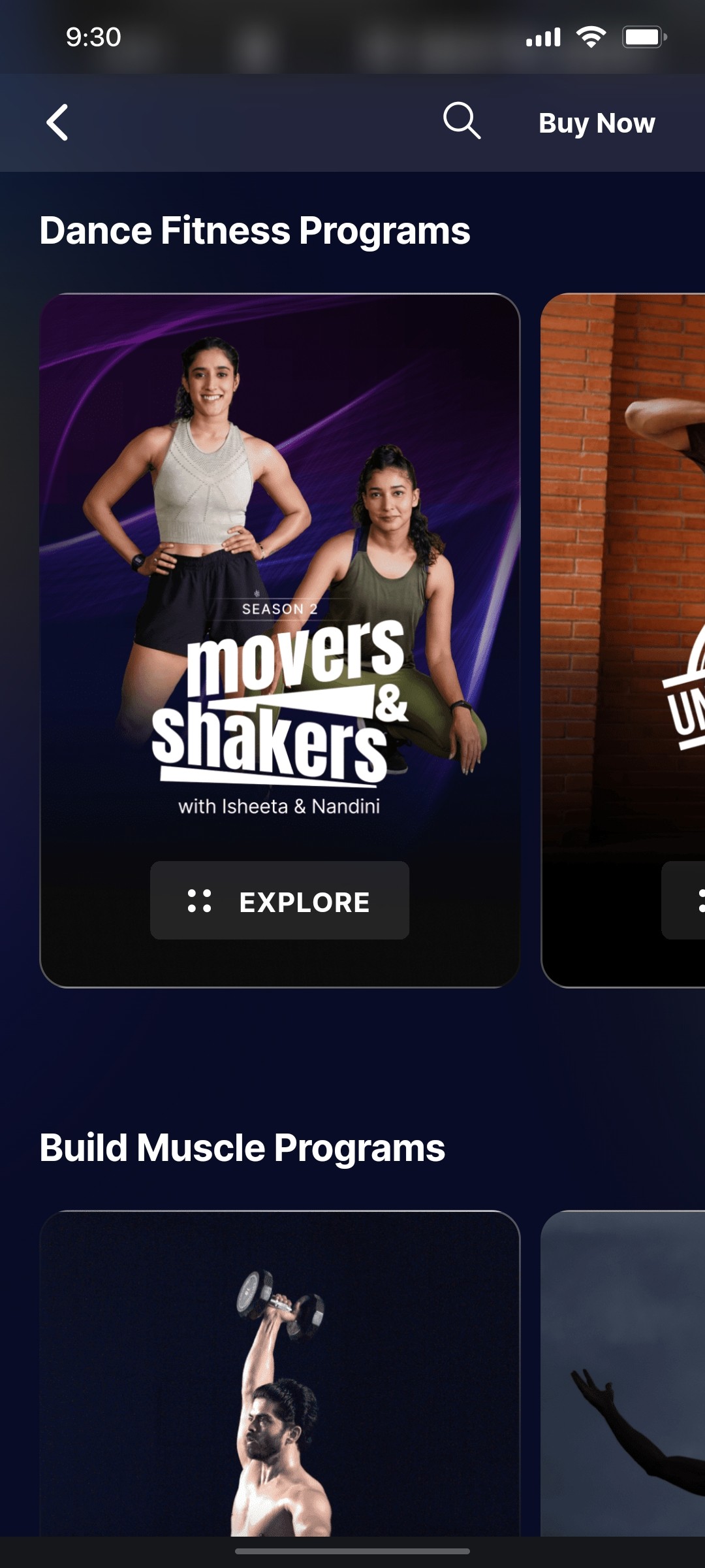 Cult.fit App Dance Fitness Program Screen