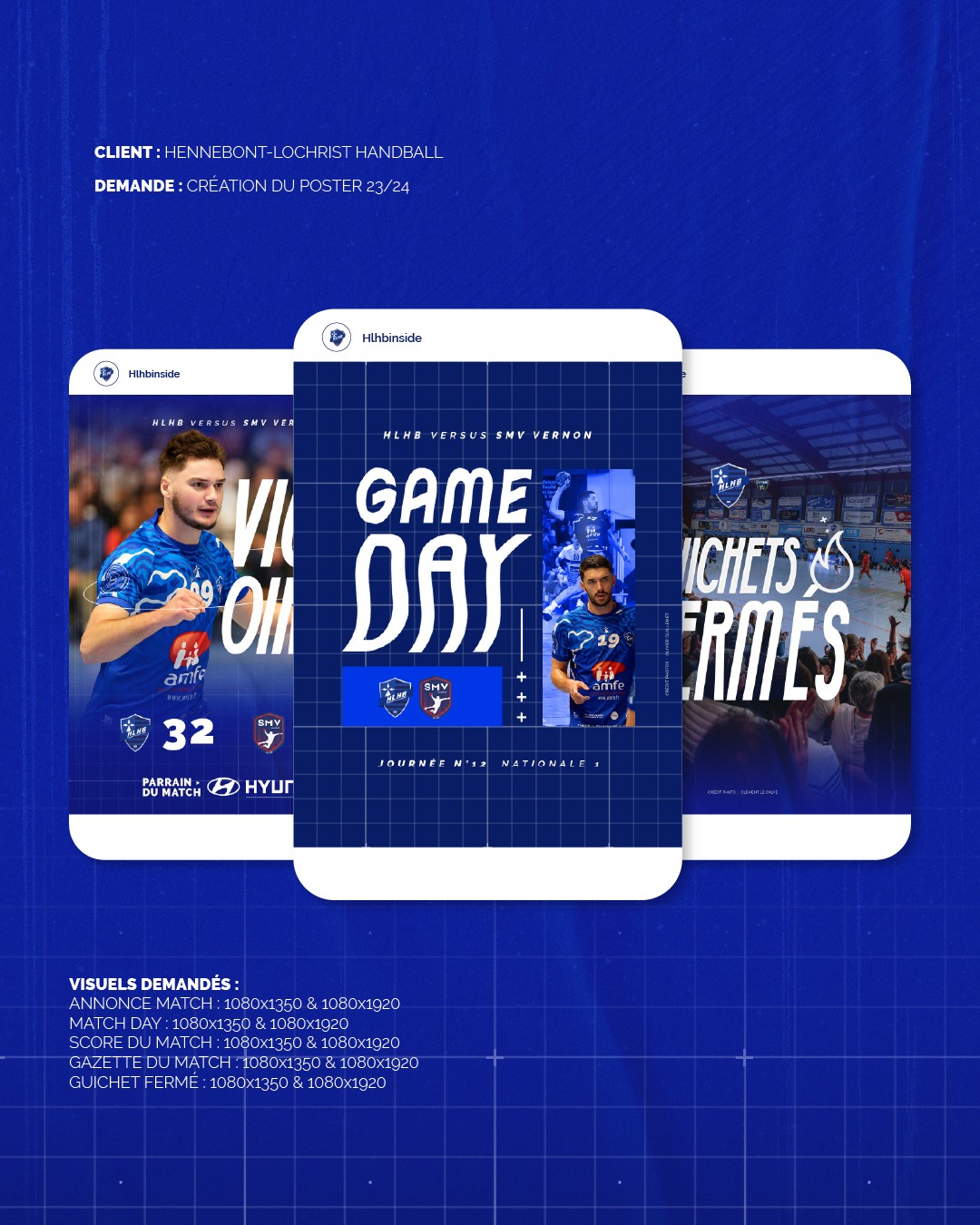 Direction artistique du HLHB pour les matchs VIP avec une déclinaison plus premium