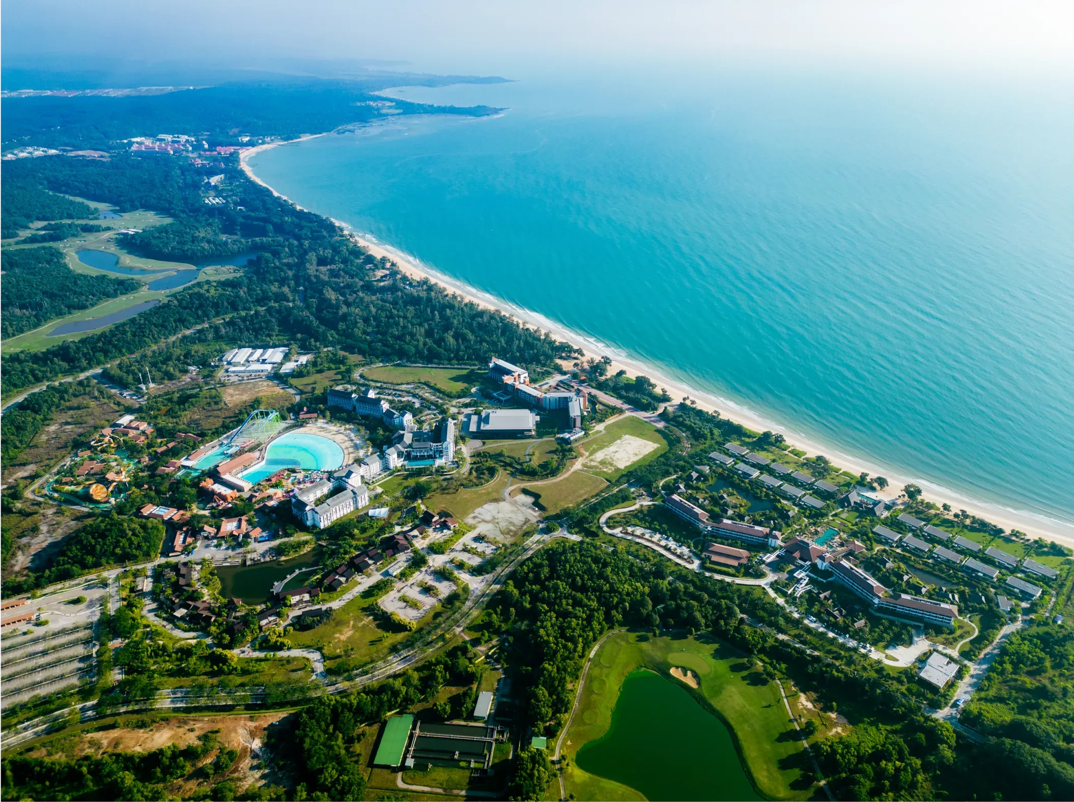 Development view of Desaru Coast a master development in Malaysia, supported by financial modelling