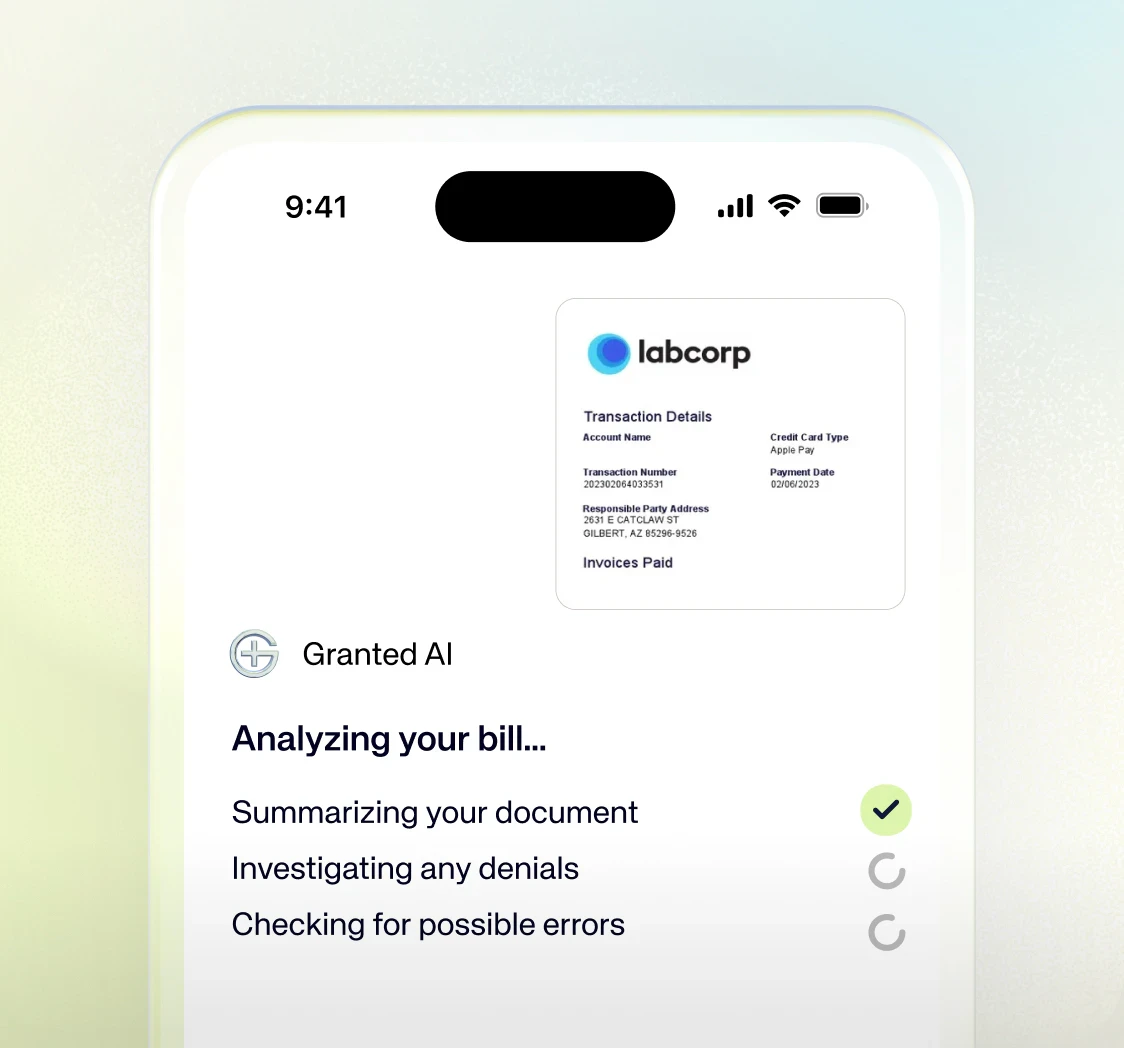 The process of uploading your medical bills in Granted App